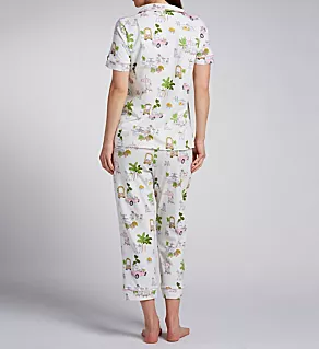 Organic Cotton Poolside Poodles Cropped PJ Set Poolside Poodles White S