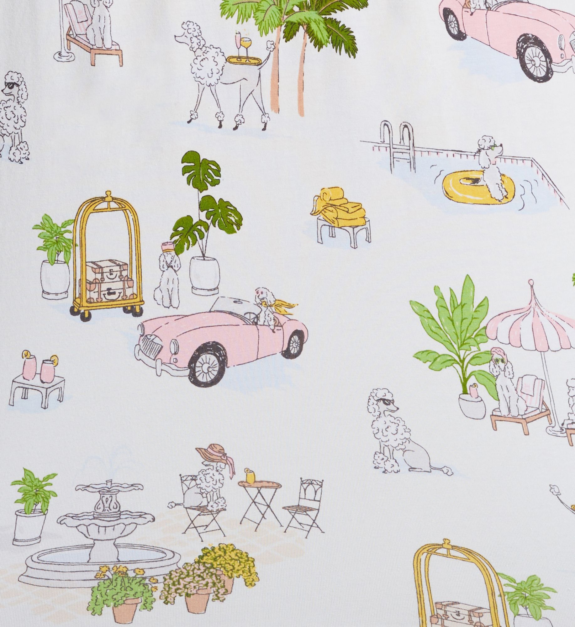 BedHead Pajamas Organic Cotton Poolside Poodles Cropped PJ Set 270087 - Image 5