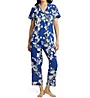 BedHead Pajamas Navy Shadow Blossom Short Sleeve Cropped PJ Set 2721295 - Image 1