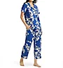 BedHead Pajamas Navy Shadow Blossom Short Sleeve Cropped PJ Set 2721295