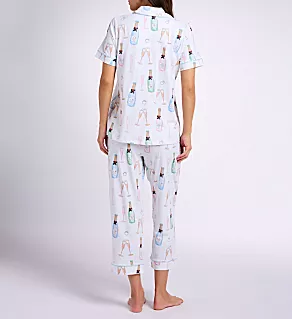 Champagne Wedding Short Sleeve Cropped PJ Set