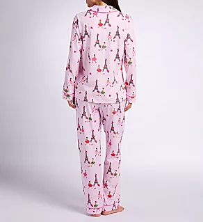 Tres Chic Long Sleeve Stretch Jersey PJ Set