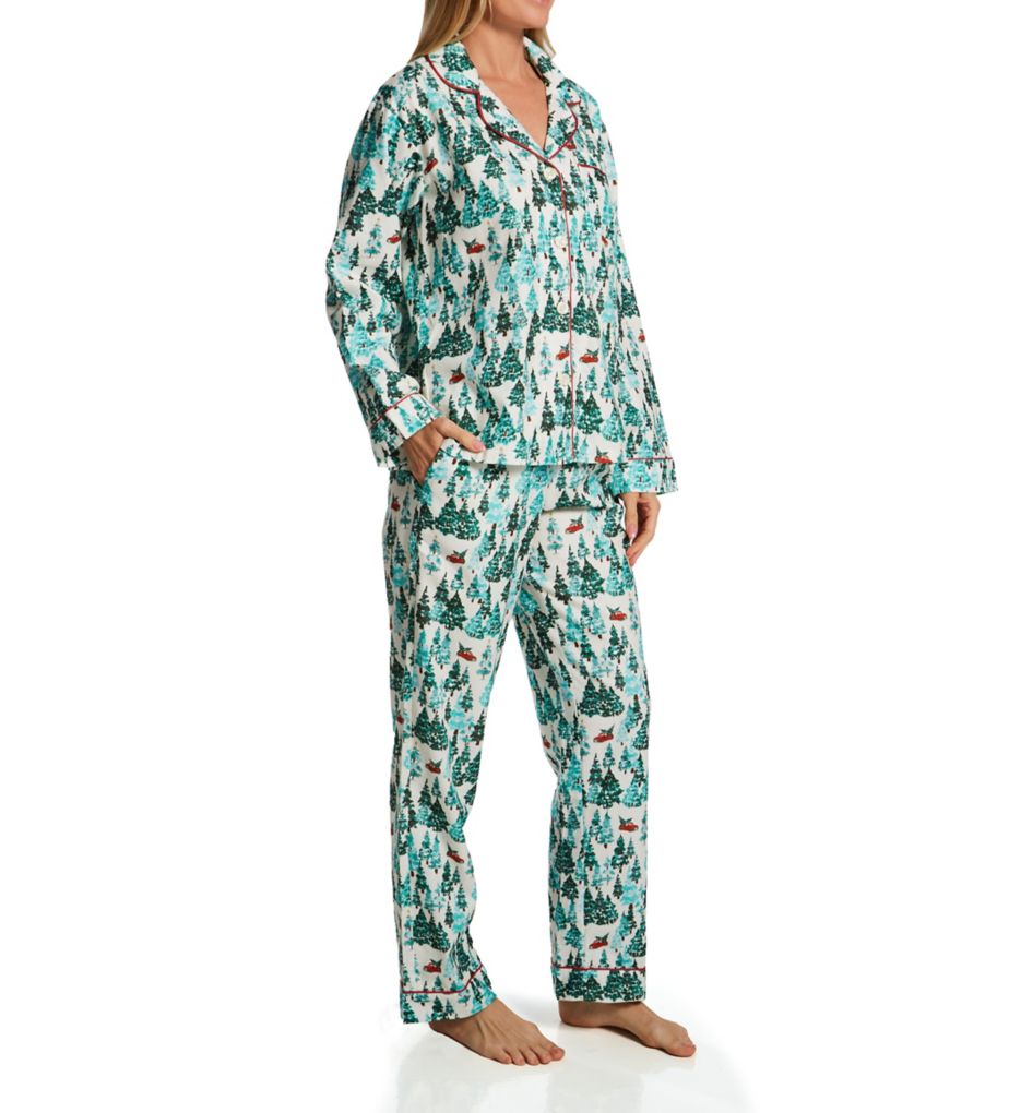 Men's Side-Seamless Flannel Pajamas, Cotton Home Pajamas