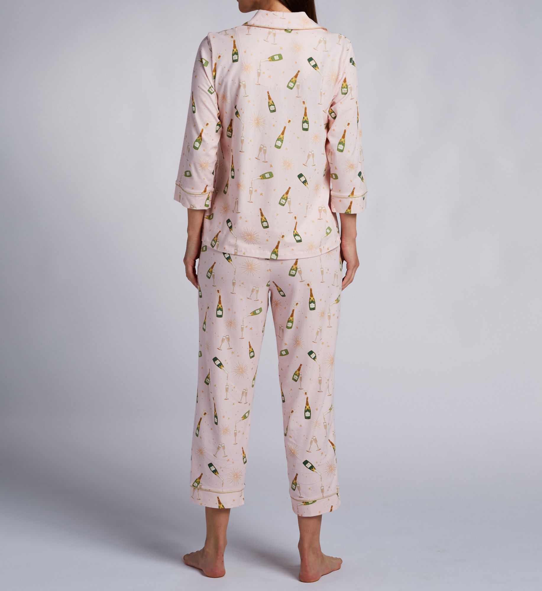 BedHead Pajamas Organic Cotton Pop Fizz Clink Cropped PJ Set 470058 - Image 2