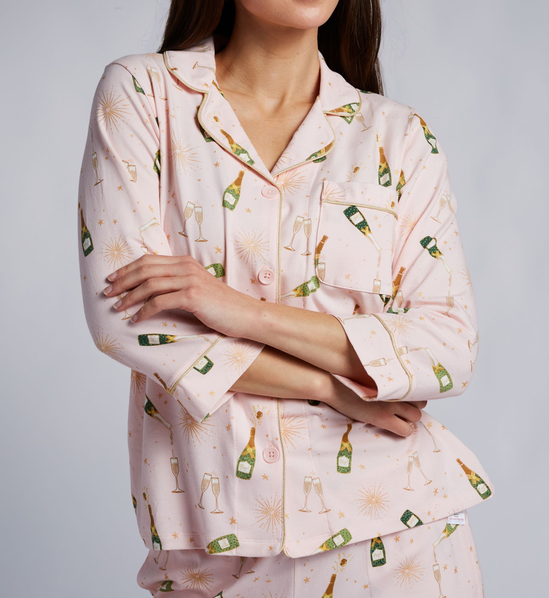 BedHead Pajamas Organic Cotton Pop Fizz Clink Cropped PJ Set 470058 - Image 3