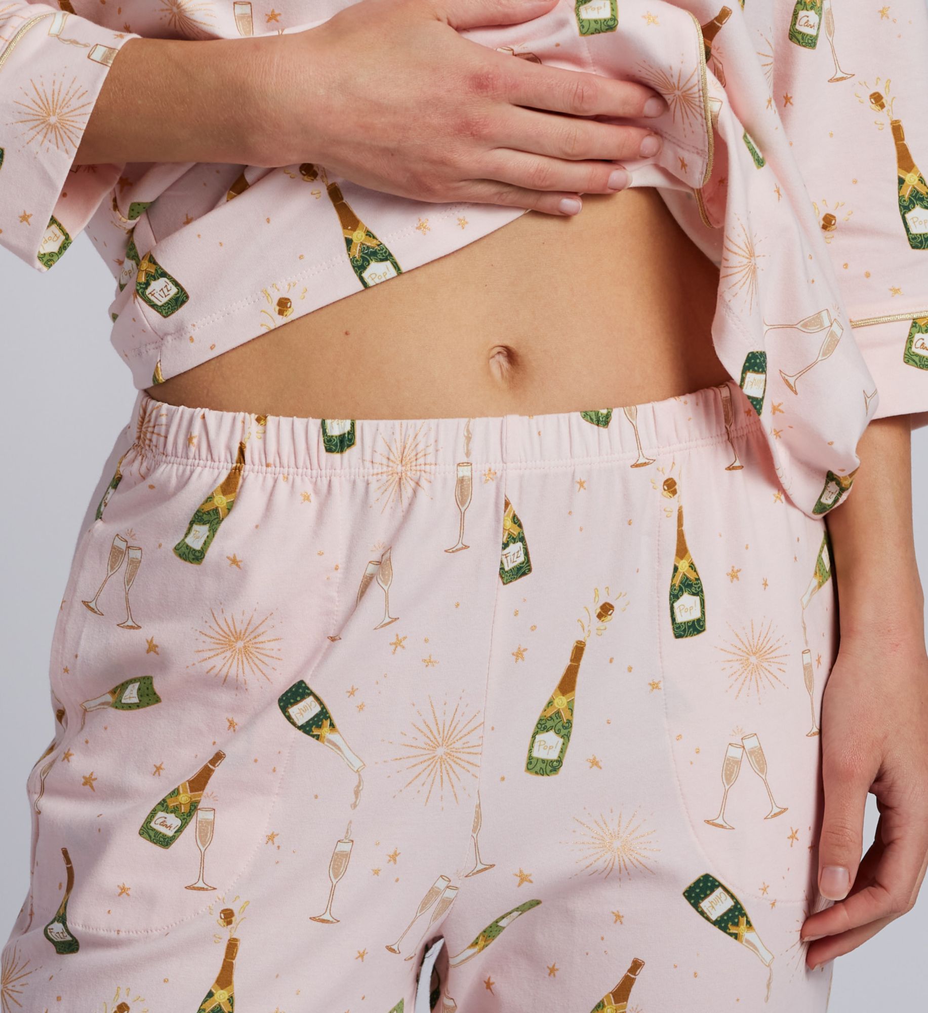 BedHead Pajamas Organic Cotton Pop Fizz Clink Cropped PJ Set 470058 - Image 4