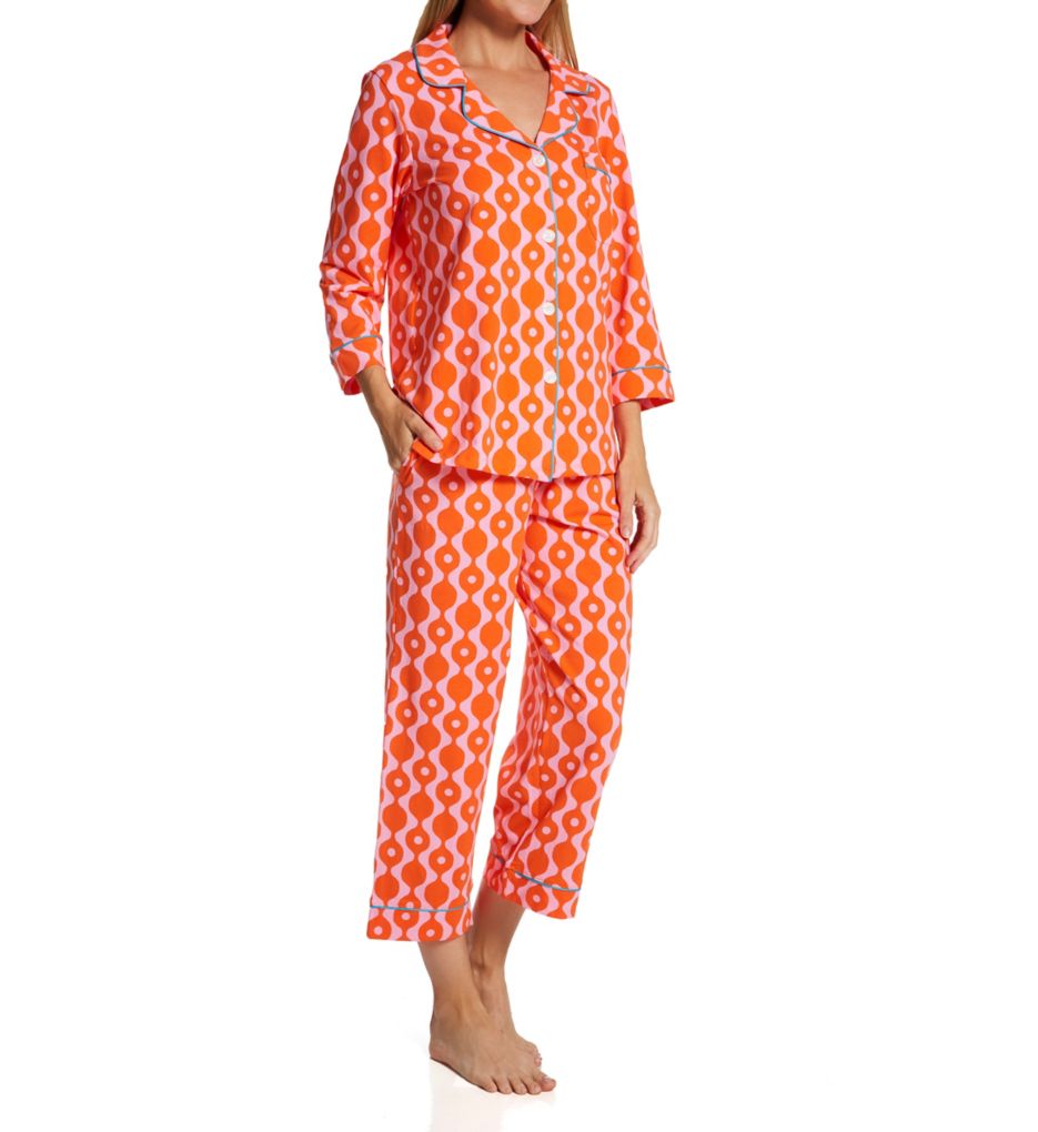 GoGo Geo 3/4 Sleeve Cropped PJ Set-fs