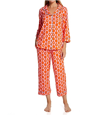 BedHead Pajamas GoGo Geo 3/4 Sleeve Cropped PJ Set