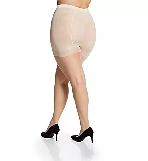 Ultra Sheer Plus Size Control Top Pantyhose Ivory 1/2X