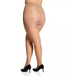 Ultra Sheer Plus Size Control Top Pantyhose Tan de Sol 1/2X