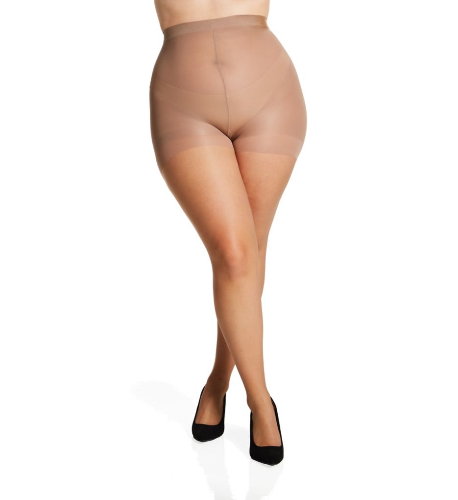 Ultra Sheer Plus Size Control Top Pantyhose-fs