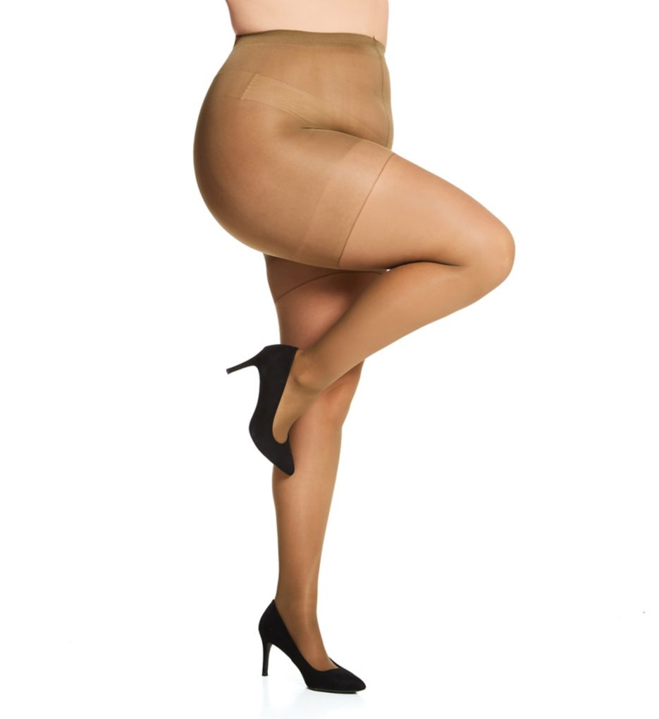 Plus Size Silky Sheer Support Pantyhose-cs2