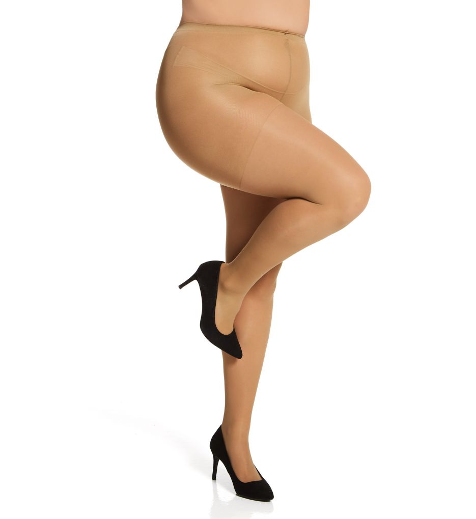 Plus Size Silky Sheer Support Pantyhose-cs2