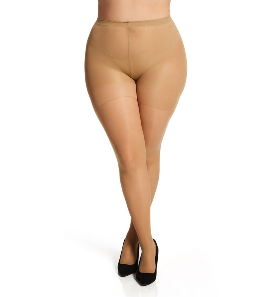 Plus Size Silky Sheer Support Pantyhose-fs