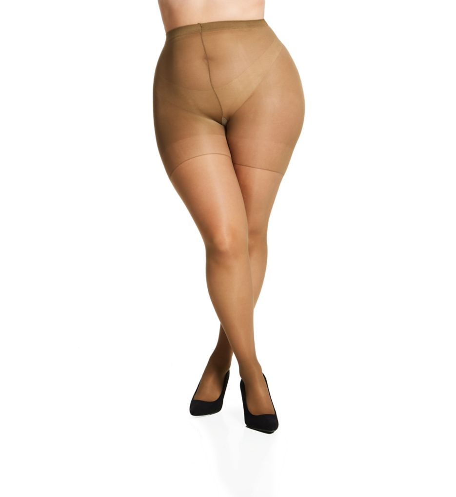 Plus Size Silky Sheer Support Pantyhose-fs