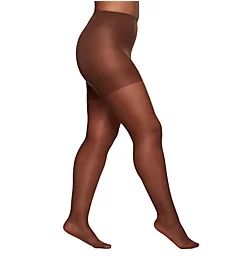 Plus Size Silky Sheer Control Pantyhose French Coffee 1/2X