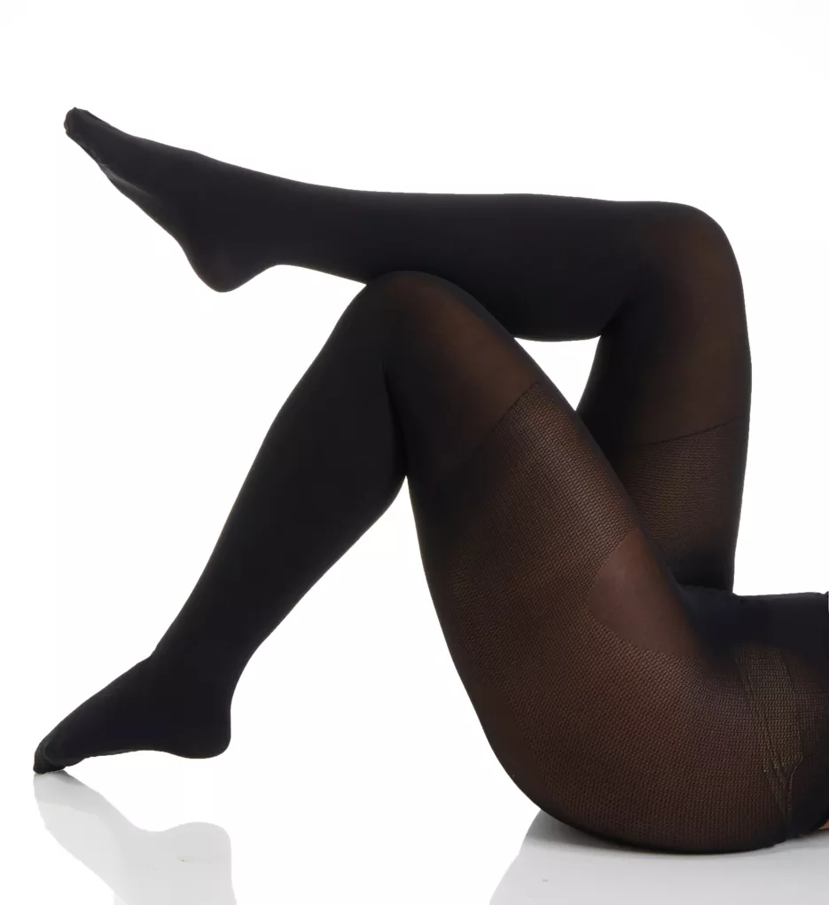 Women's Berkshire 5046 Easy On Plus Size Thermal Plush Lined Tights (Black  Q Petite) 