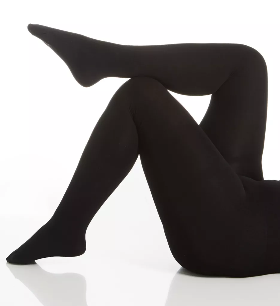 Easy On Plus Size Thermal Plush Lined Tights Black 1/2X