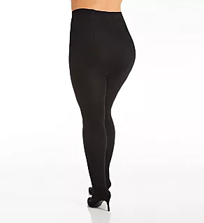 Easy On Plus Size Thermal Plush Lined Tights Black 1/2X