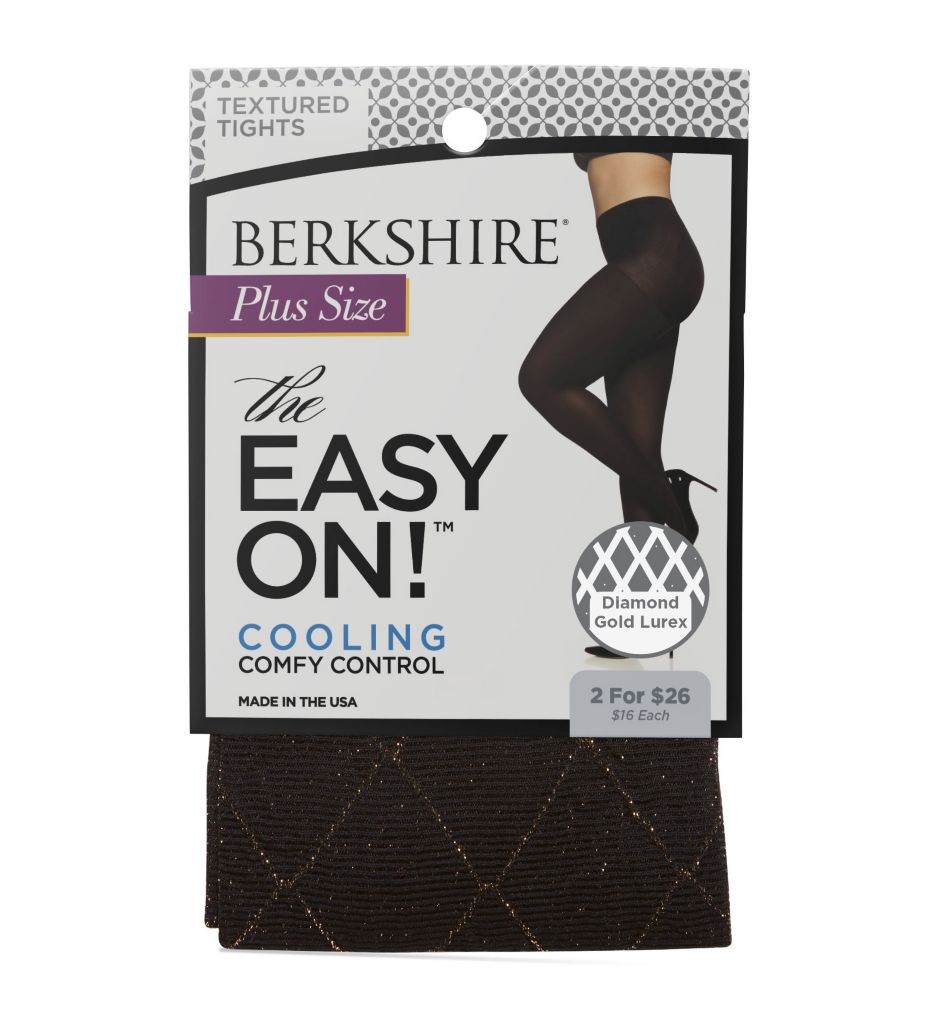 Easy On Plus Diamond Gold Lurex Control Top Tights-cs1