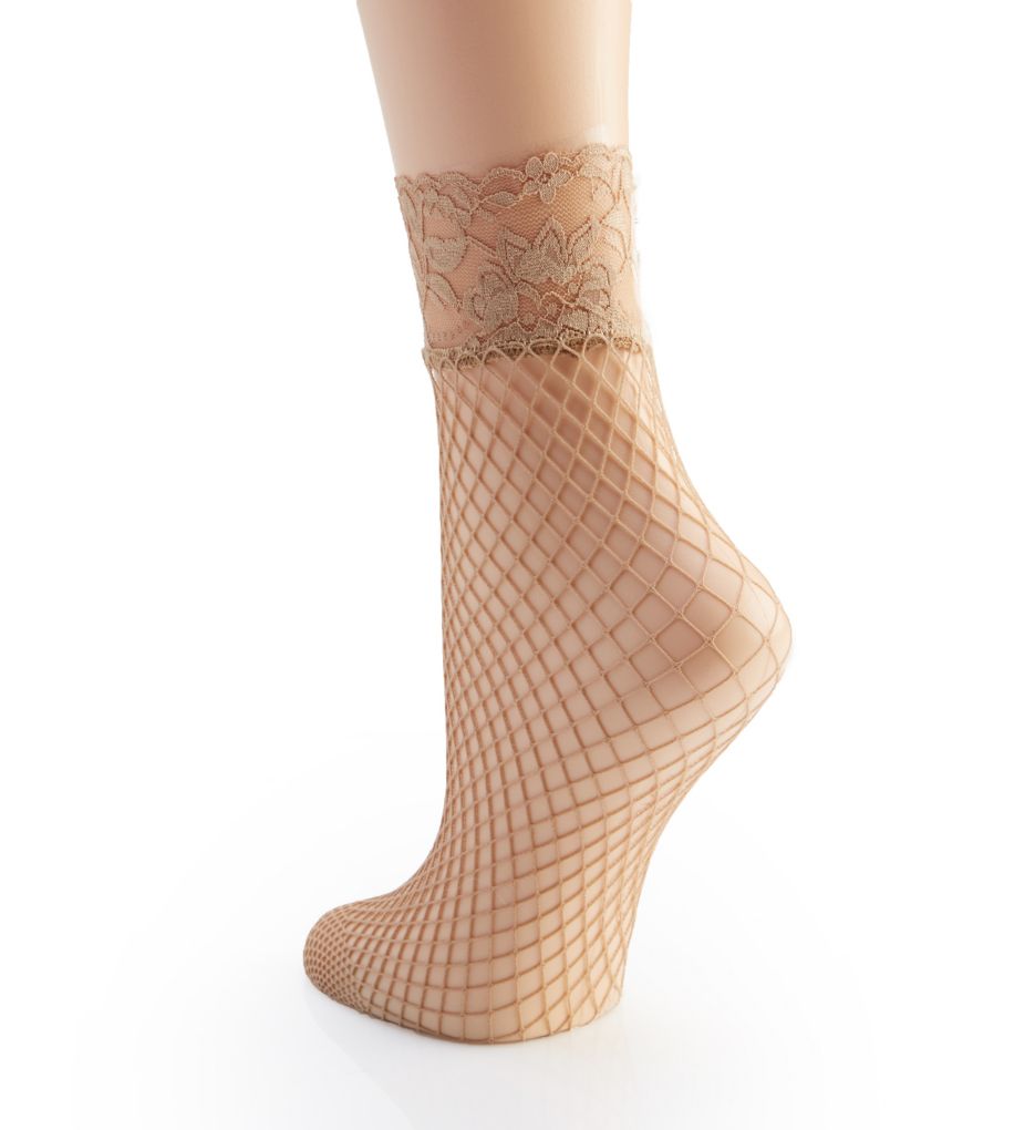 Fishnet Anklet with Lace Top-bs
