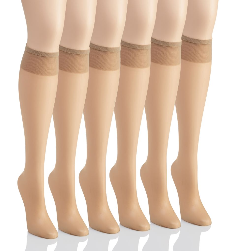 Ultra Sheer Knee High - 6 Pack-acs