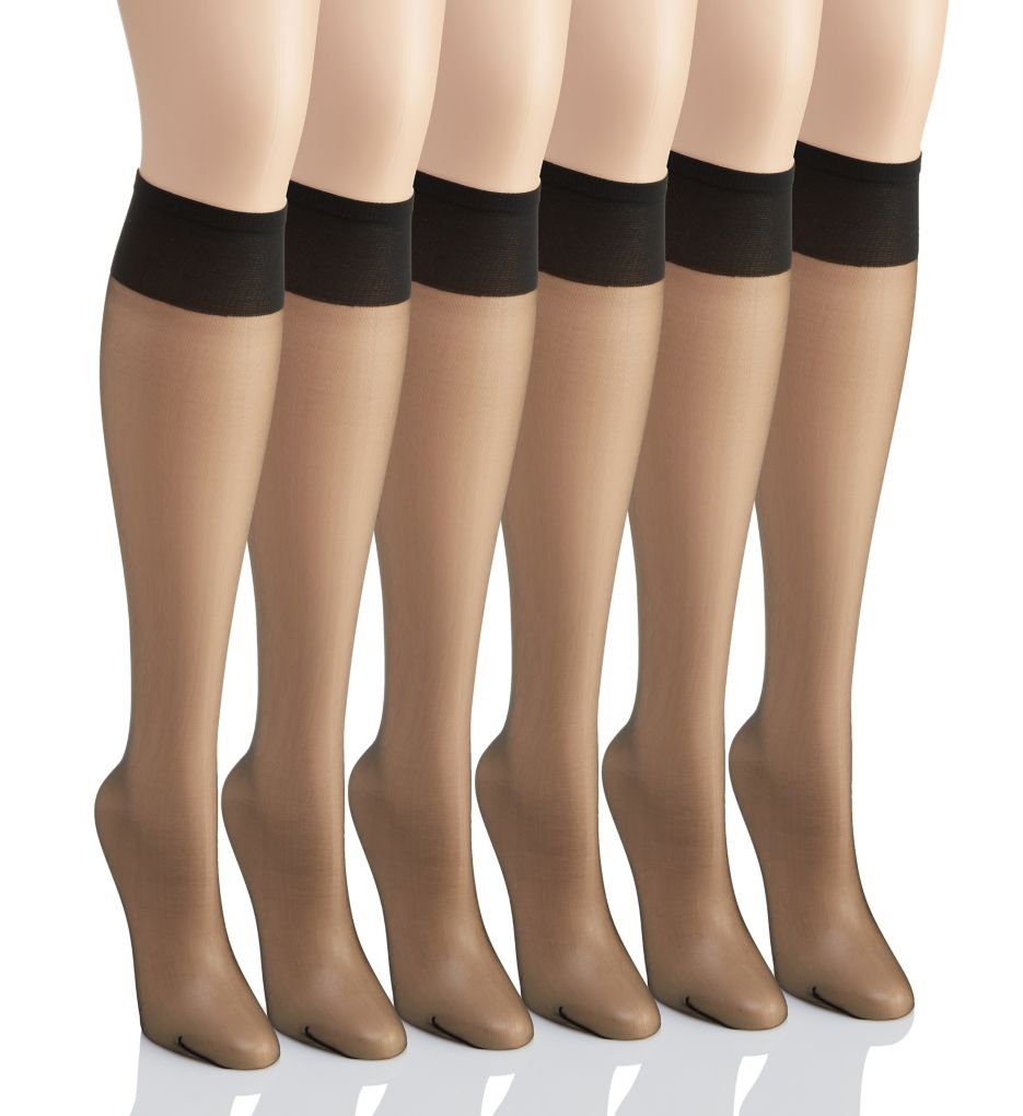 Ultra Sheer Knee High - 6 Pack-acs