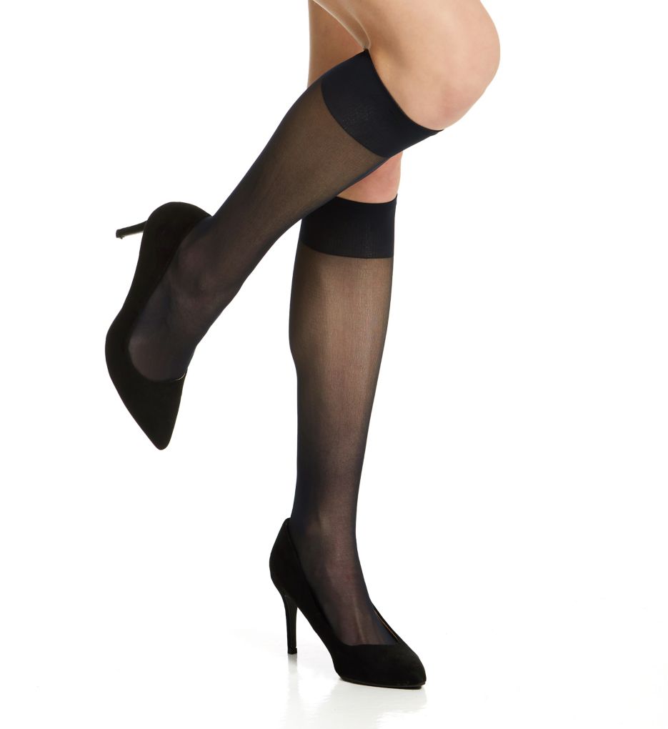 All Day Sheer Reinforced Toe Knee High - 3 Pack-acs