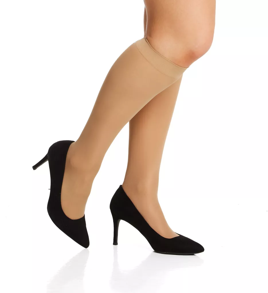 Queen Opaque Trouser Knee High - 3 Pack Nude O/S