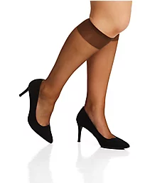 Queen Ultra Sheer Knee High - 3 Pack French Coffee O/S