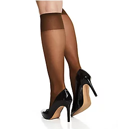 Queen Sheer Reinforced Toe Knee High - 3 Pack French Coffee O/S