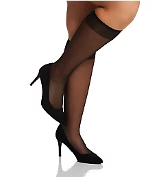Queen All Day Sheer Knee High - 3 Pack Fantasy Black O/S