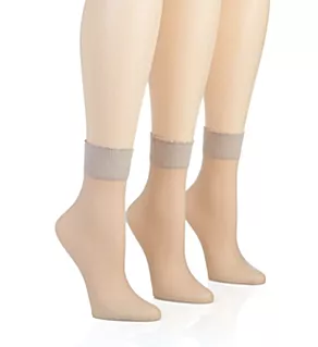 Sheer Anklet - 3 Pack Linen O/S