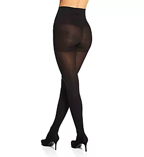 Opaque Control Top Hosiery Black 1/2