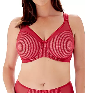 Beauty Stripe Underwired Minimizer Bra Passion Red 34C