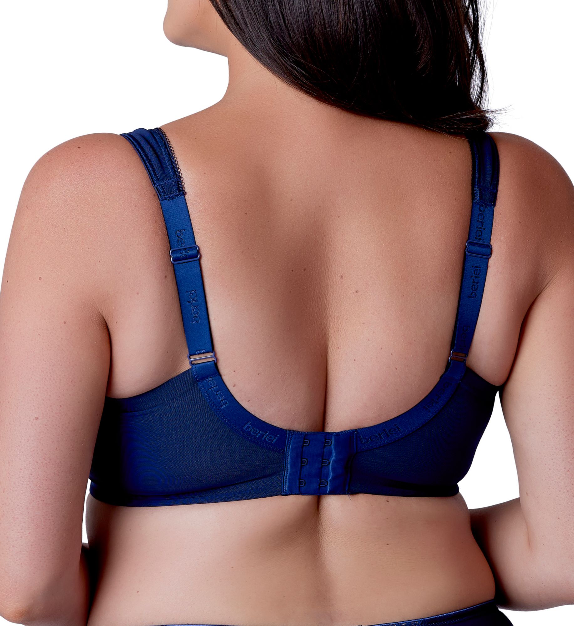 Back Image Front Image Main Image Berlei Beauty Stripe Underwired Minimizer Bra Deep Blue 36F 