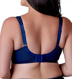 Beauty Stripe Underwired Minimizer Bra Deep Blue 34C