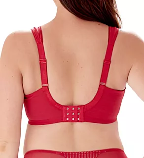 Beauty Stripe Underwired Minimizer Bra Passion Red 34C