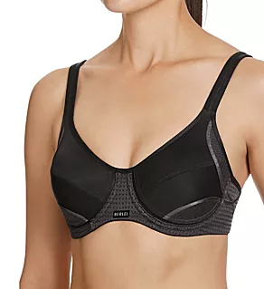 Electrify Underwire High Impact Mesh Sports Bra Black 32A