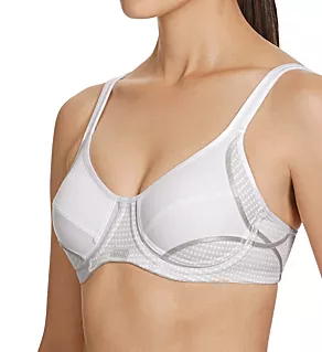 Electrify Underwire High Impact Mesh Sports Bra White 32A
