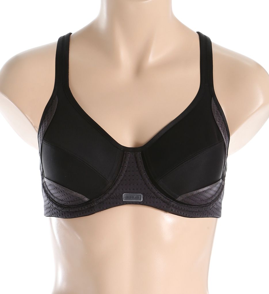 Berlei Women's Electrify Underwire Sports Bra, Black Mesh, 8A