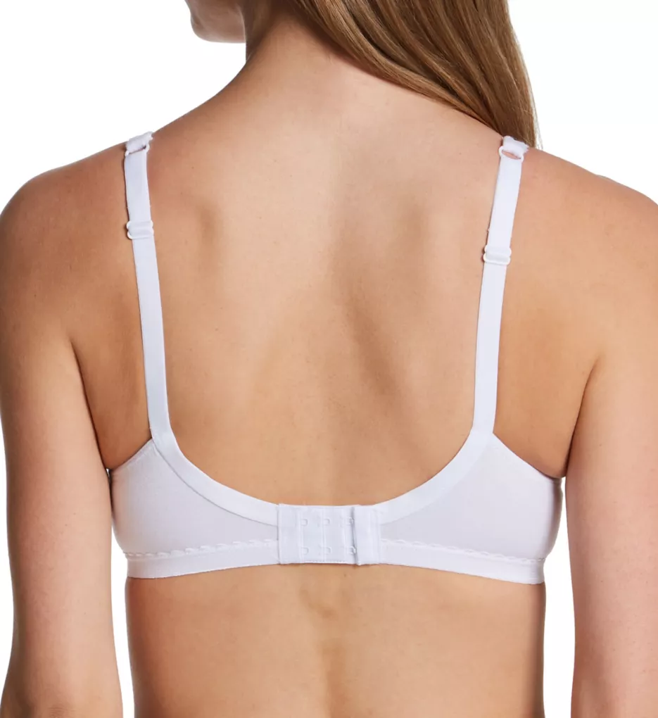 Full Coverage Satin Trim Wirefree Bra - 2 Pk Nude/White 38D by