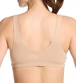 Comfort Cotton Blend Front Close Sports Bra Nude 38