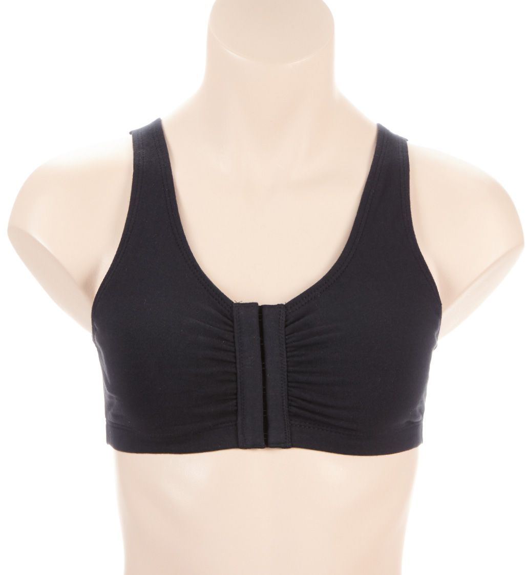 Bestform Comfort Cotton Blend Front Close Sports Bra Black 38  - Image 1