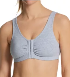 Comfort Cotton Blend Front Close Sports Bra