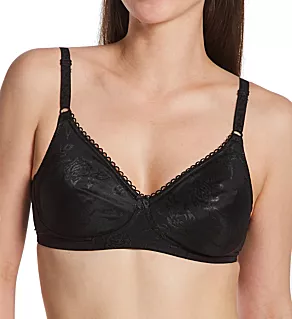 Casual Essentials Lined Jacquard Wire-Free Bra Black 40C