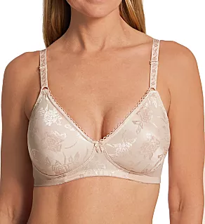 Casual Essentials Lined Jacquard Wire-Free Bra Mochalite 36B