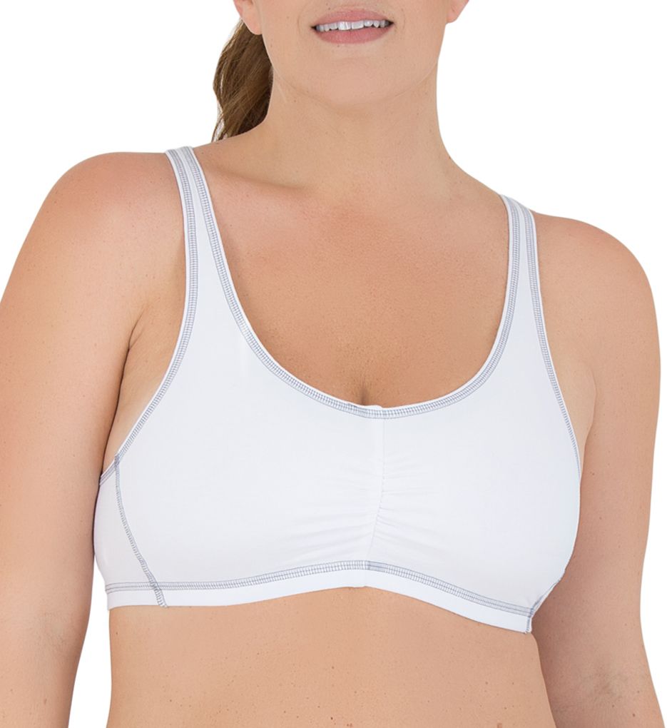 Contrast Stitch Shirred Front Bra - 2 Pack-gs