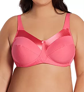 Full Coverage Satin Trim Wirefree Bra Dark Pink 36B