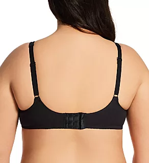 Full Coverage Satin Trim Wirefree Bra Black 36B